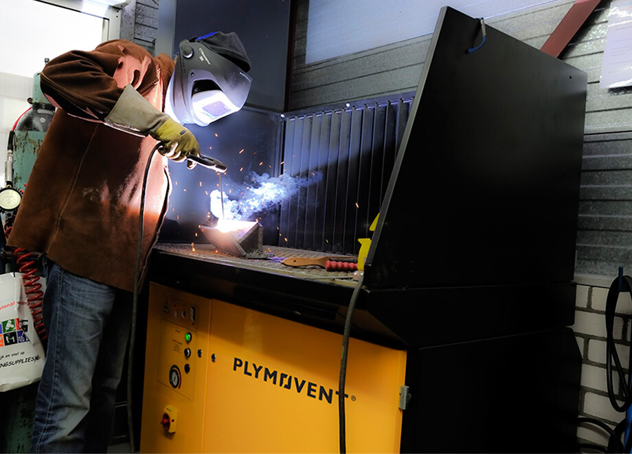 DraftMax workbench used for grinding at a welding school