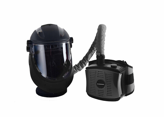 Auto cutting and grinding helmet and PAPR