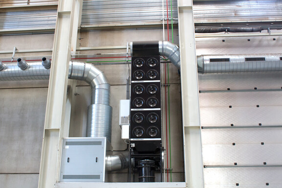 De MultiDust® Bank filter aangesloten op een Push-Pull systeem