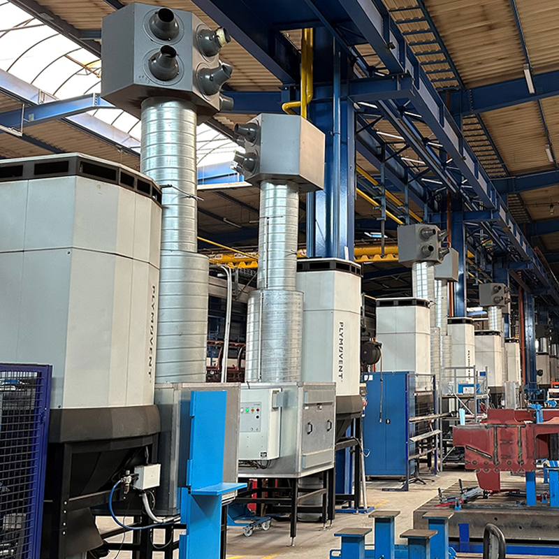 SCS-Diluters in a Factory Hall Welding Fume Extractors