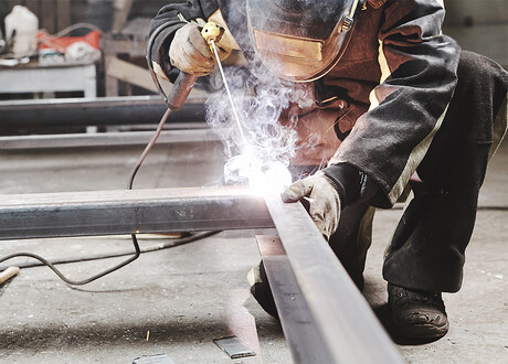 Welder working on construction