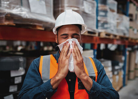 Man sneezing