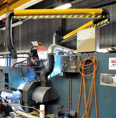UK extractor crane in workshop